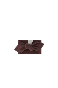 Organic Cotton Fine Rib Headband - Deep Cocoa