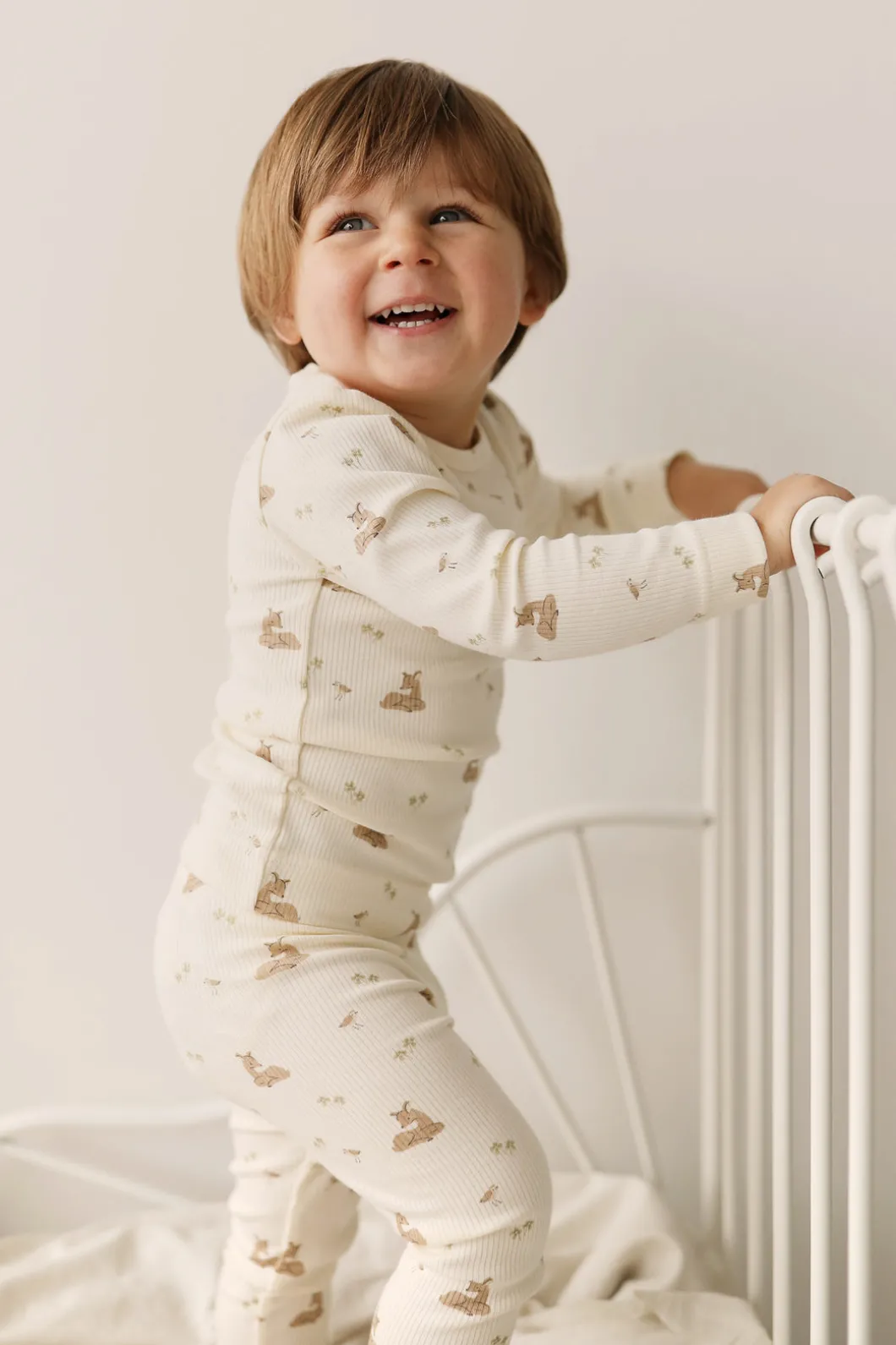 Organic Cotton Fine Rib Kayln Long Sleeve Pyjama Set - Clover Fields