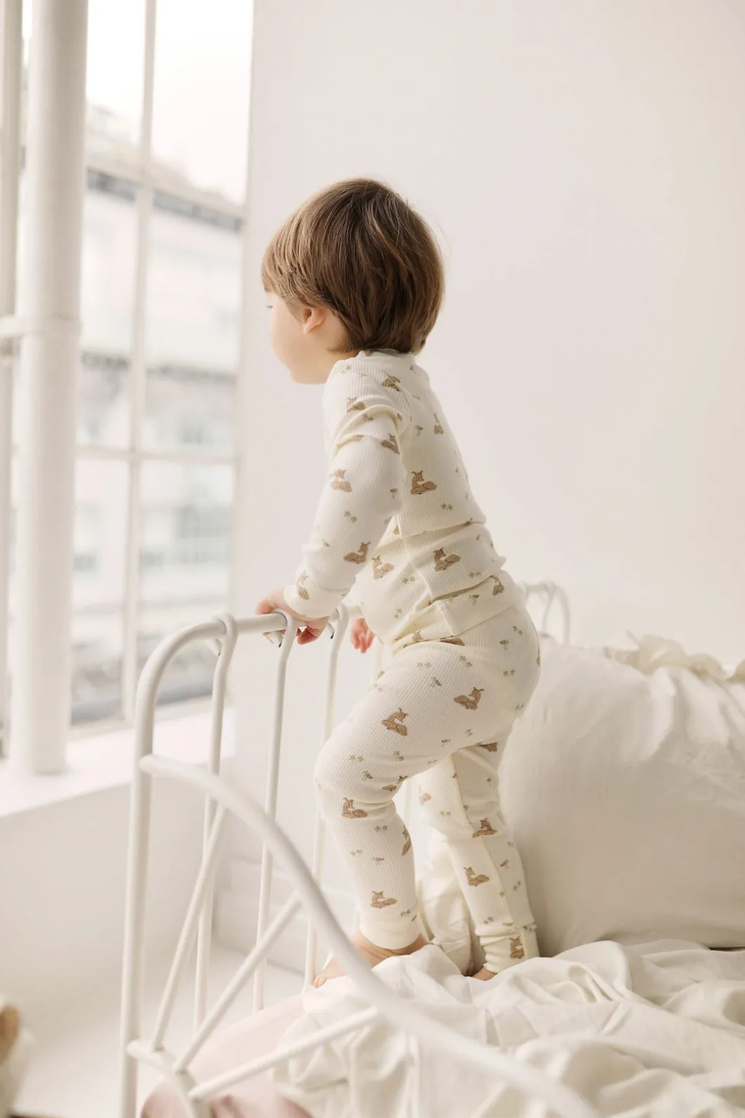 Organic Cotton Fine Rib Kayln Long Sleeve Pyjama Set - Clover Fields