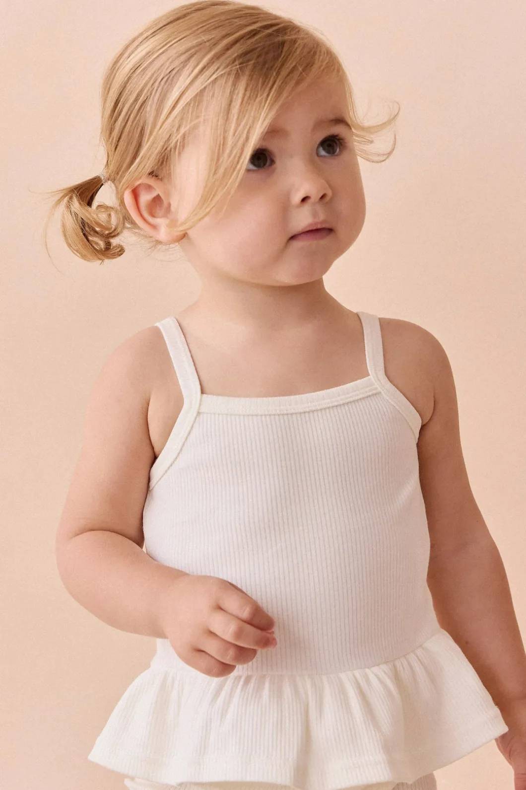 Organic Cotton Fine Rib Lillian Top - Parchment