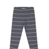 Organic Cotton Fine Rib Legging - Gracelyn Stripe Lava/Cloud