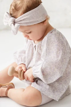 Organic Cotton Fine Rib Lilian Headband - Lavender Fleck