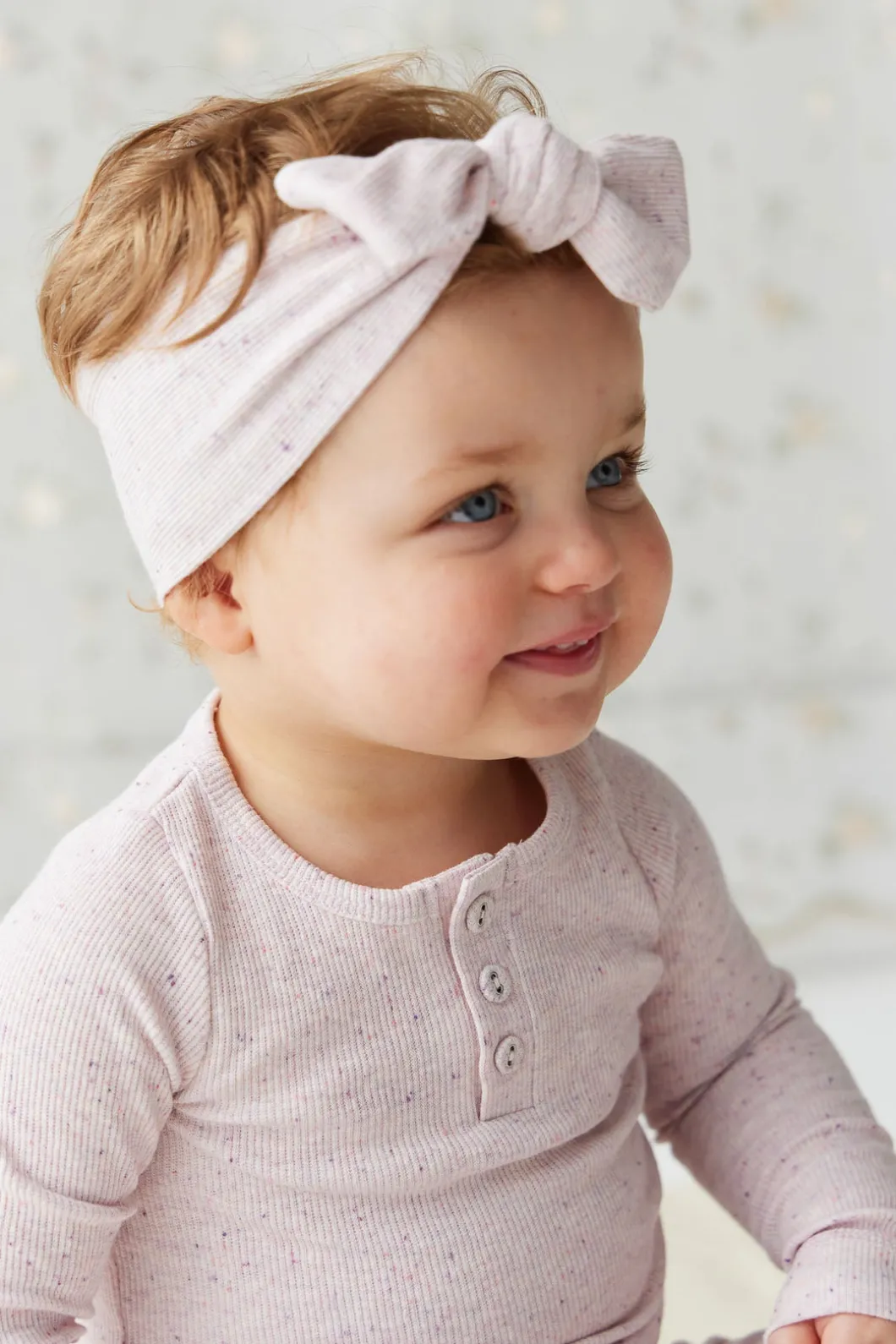 Organic Cotton Fine Rib Lilian Headband - Tulip Fleck