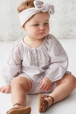 Organic Cotton Fine Rib Lilian Headband - Lavender Fleck