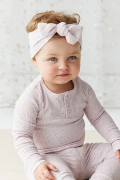 Organic Cotton Fine Rib Lilian Headband - Tulip Fleck