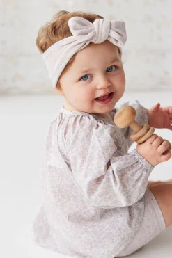 Organic Cotton Fine Rib Lilian Headband - Lavender Fleck
