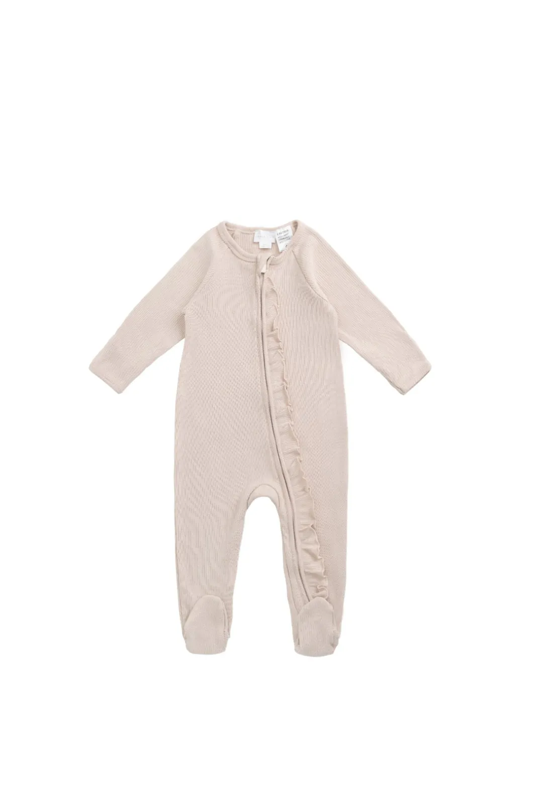 Organic Cotton Fine Rib Melanie Zip Onepiece - Pillow