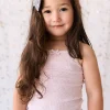 Organic Cotton Fine Rib Singlet - Tulip Fleck