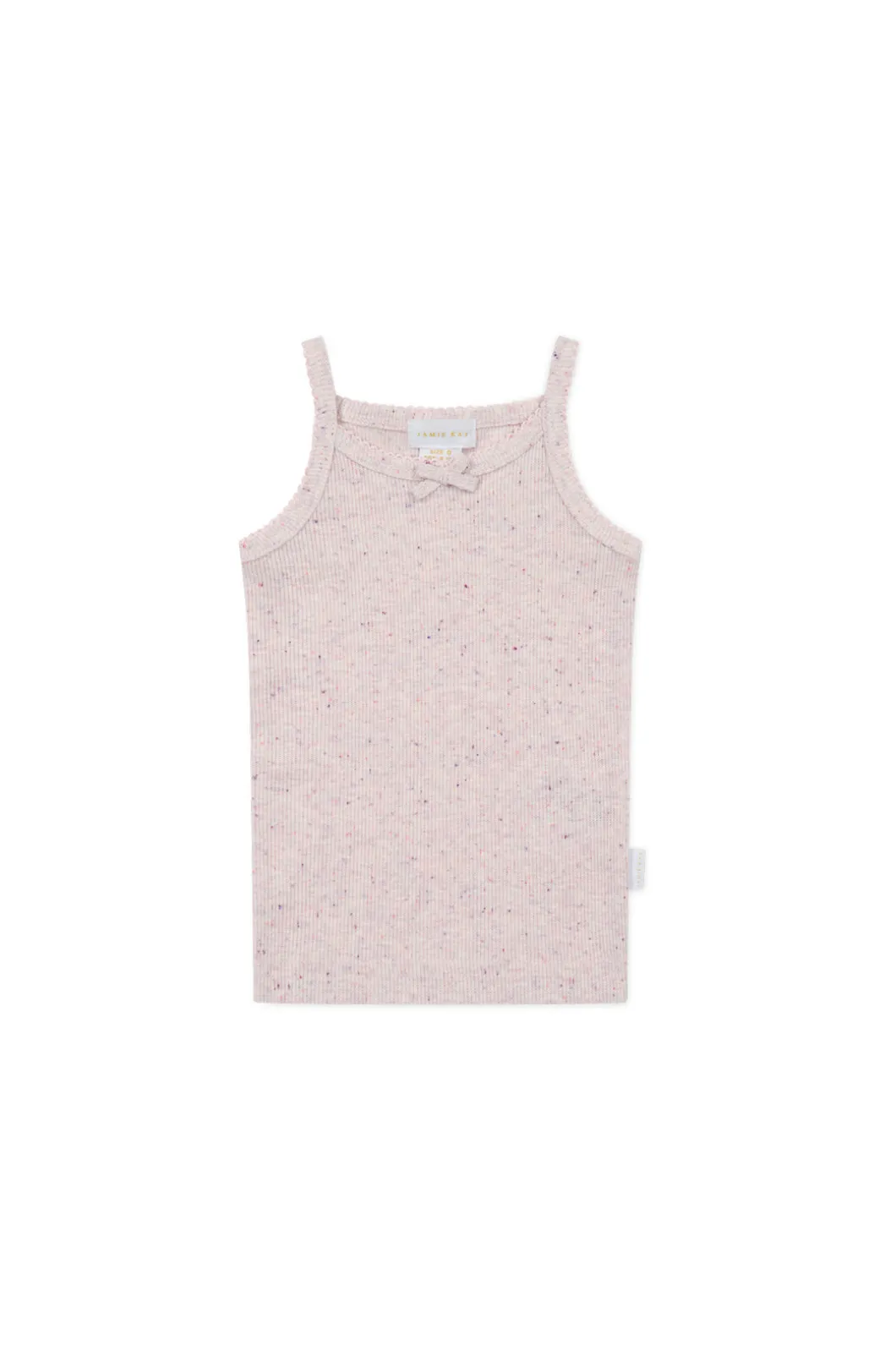 Organic Cotton Fine Rib Singlet - Tulip Fleck