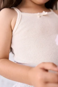 Organic Cotton Fine Rib Singlet - Lily Fleck