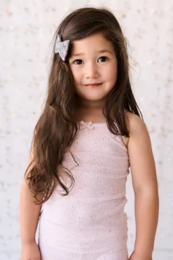 Organic Cotton Fine Rib Singlet - Tulip Fleck