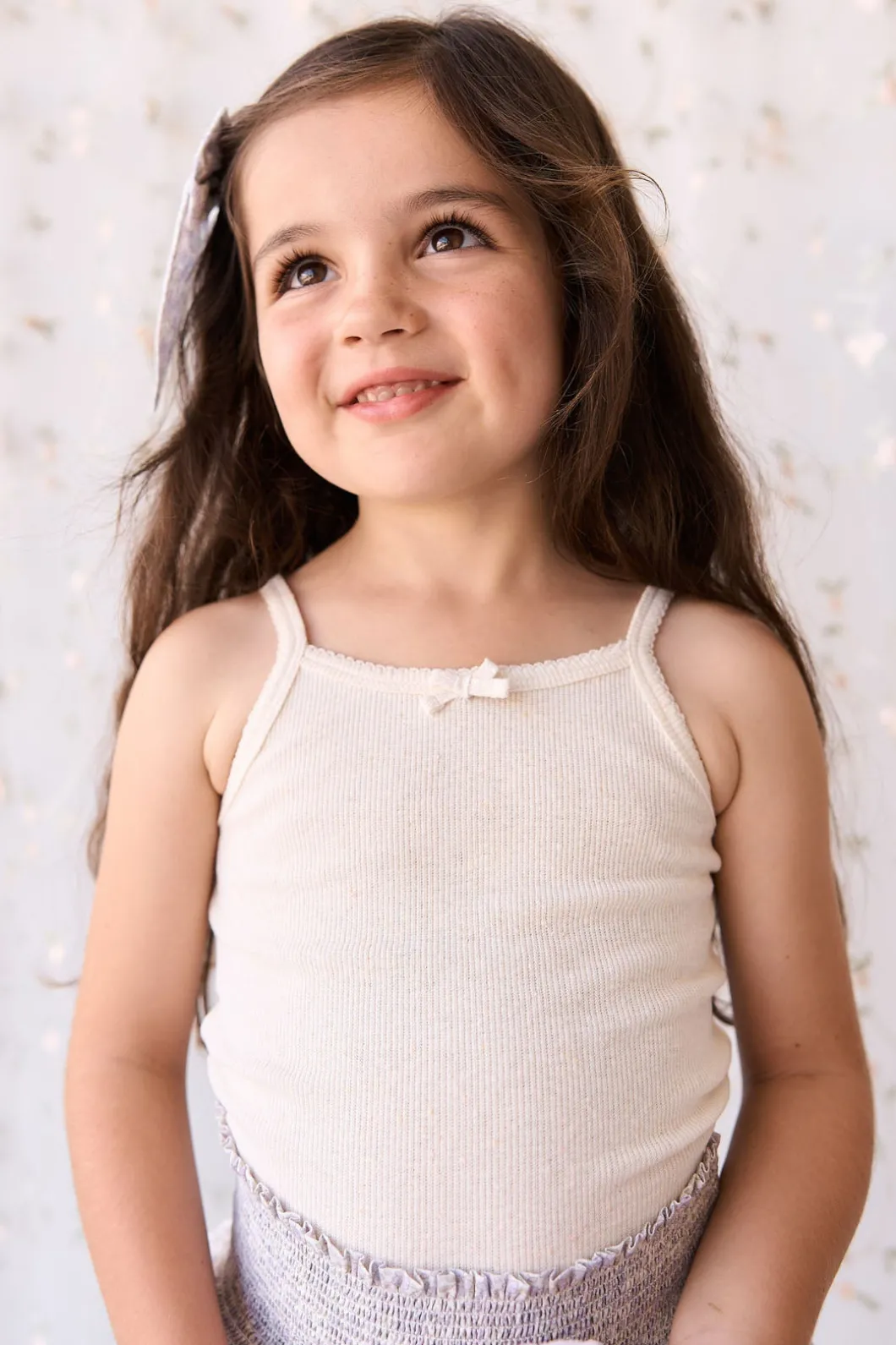 Organic Cotton Fine Rib Singlet - Lily Fleck