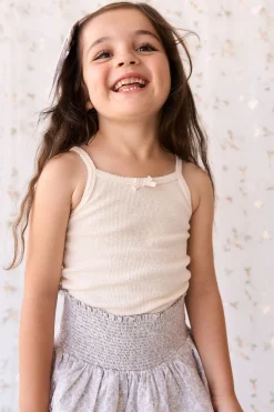 Organic Cotton Fine Rib Singlet - Lily Fleck