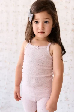 Organic Cotton Fine Rib Singlet - Tulip Fleck