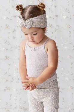 Organic Cotton Fine Rib Singlet - Lavender Fleck