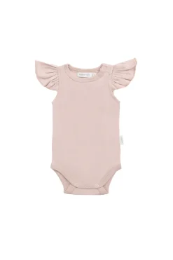 Organic Cotton Fleur Bodysuit - Shell Pink