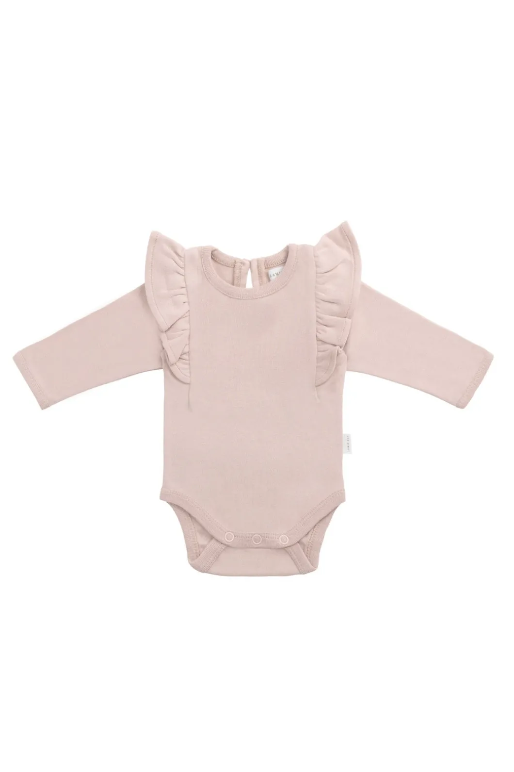 Organic Cotton Fleur Long Sleeve Bodysuit - Shell Pink