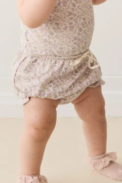 Organic Cotton Frill Bloomer - Amber Floral Lilac Ash
