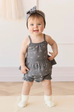 Organic Cotton Frill Bloomer - Simone Lava