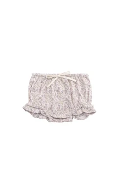 Organic Cotton Frill Bloomer - Amber Floral Lilac Ash