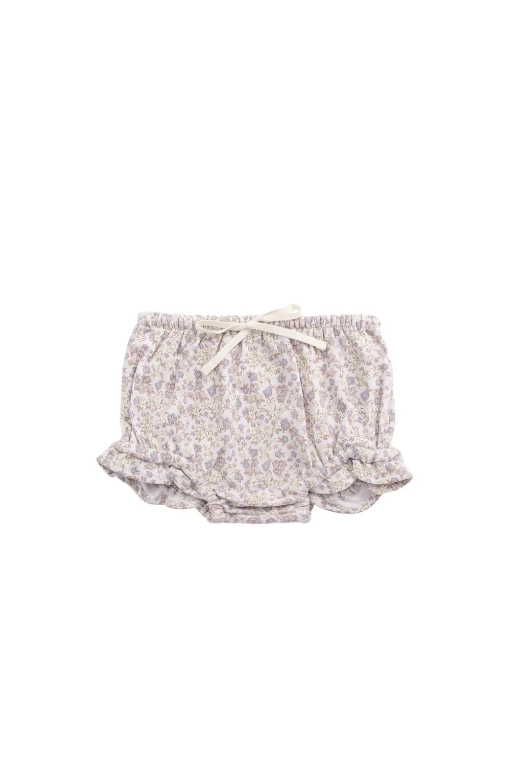 Organic Cotton Frill Bloomer - Amber Floral Lilac Ash