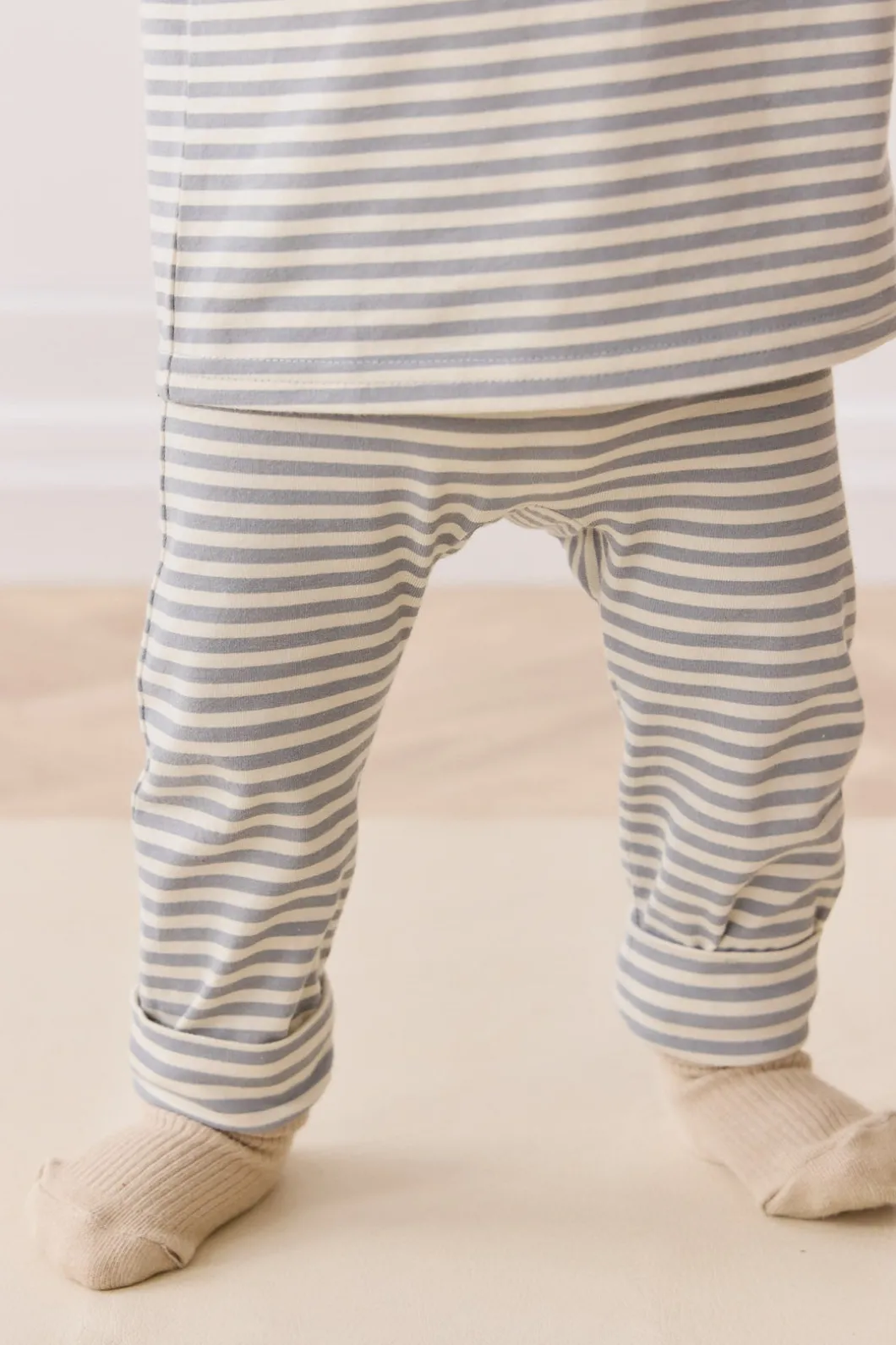 Organic Cotton Hansen Pant - Narrow Stripe Dawn/Cassava