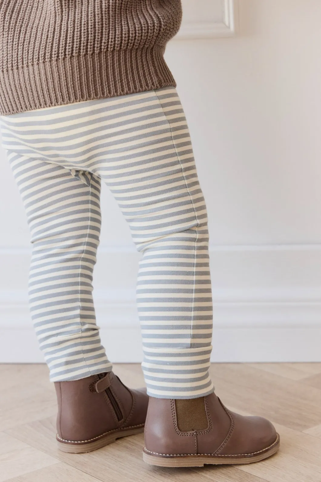 Organic Cotton Hansen Pant - Narrow Stripe Dawn/Cassava