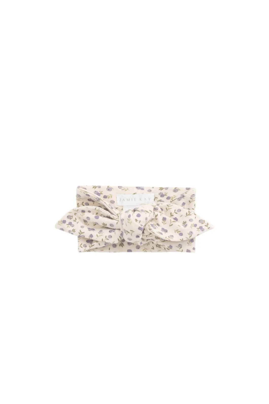 Organic Cotton Headband - Blueberry Field Raindrops
