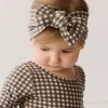 Organic Cotton Headband - Mini Gingham Bistre