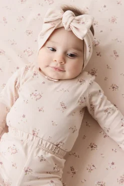 Organic Cotton Headband - Petite Fleur Soft Peony