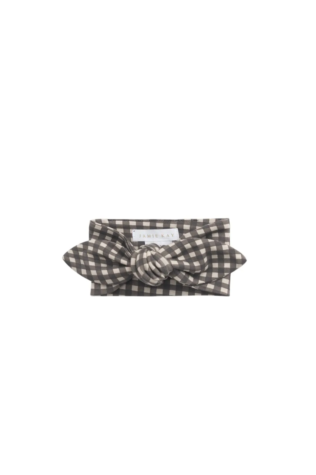 Organic Cotton Headband - Mini Gingham Bistre