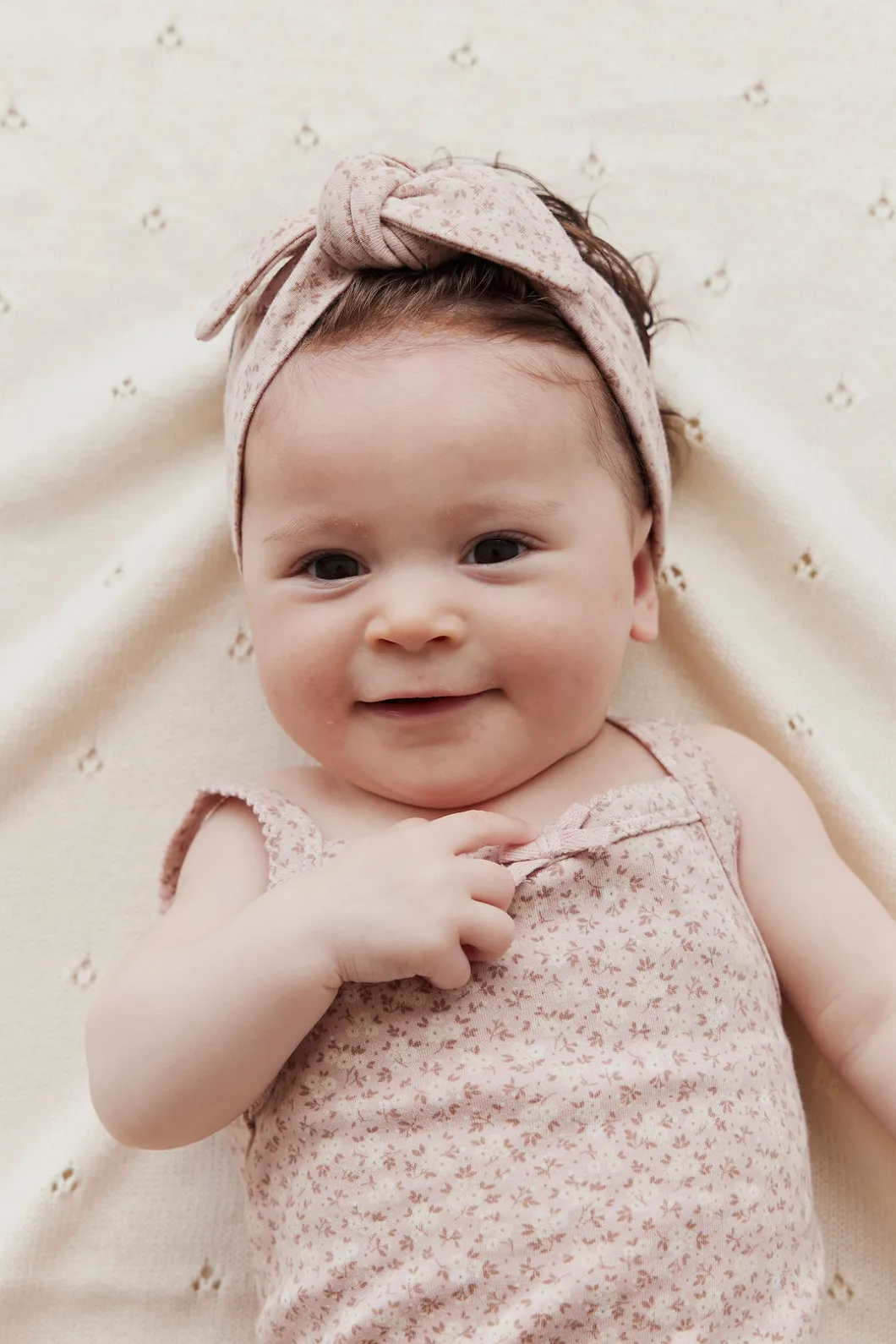 Organic Cotton Headband - Rosalie Field Rose Dust