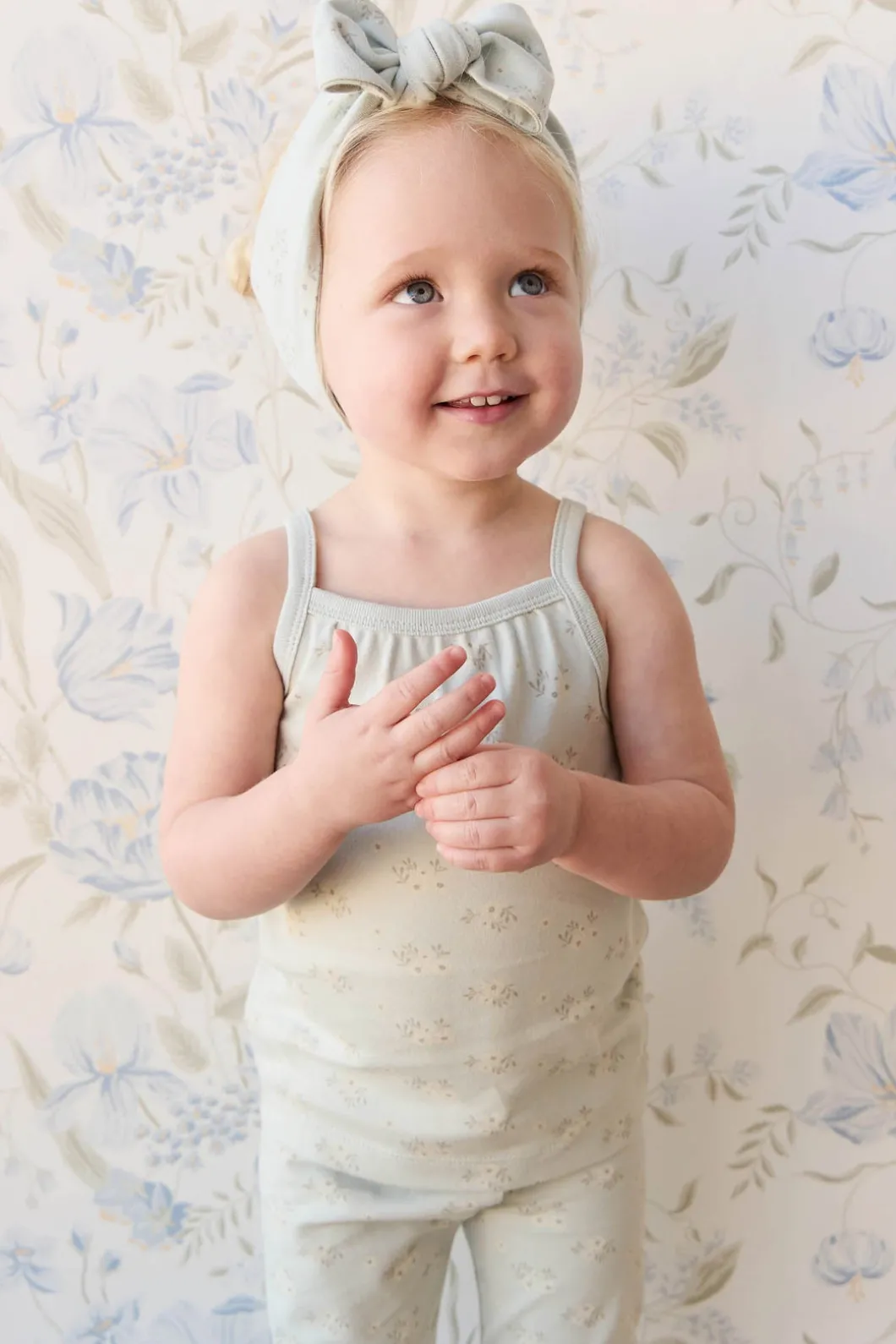 Organic Cotton Headband - Rose Floral Smoke