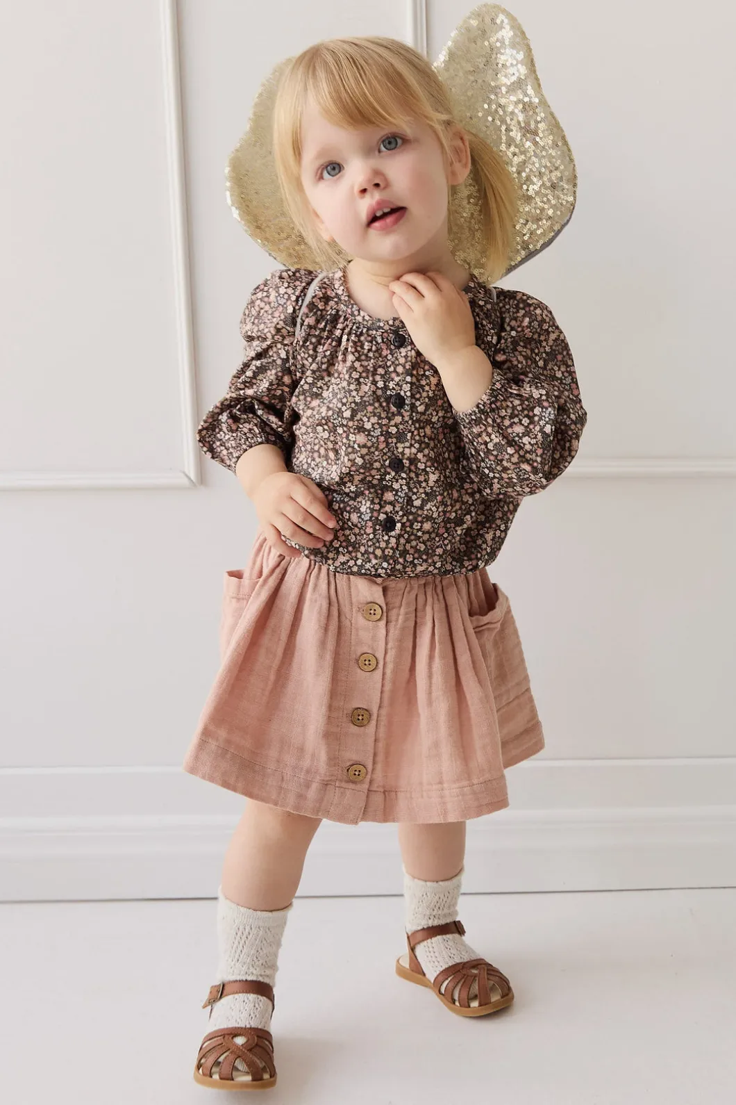 Organic Cotton Heather Blouse - Winter Moonless Night