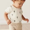 Organic Cotton Hudson Short Sleeve Bodysuit - Montgolfiere Cloud