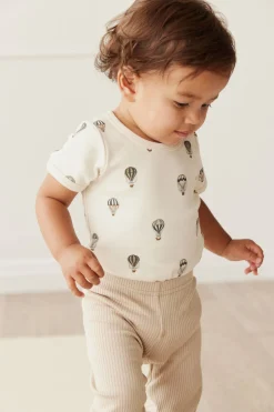 Organic Cotton Hudson Short Sleeve Bodysuit - Montgolfiere Cloud