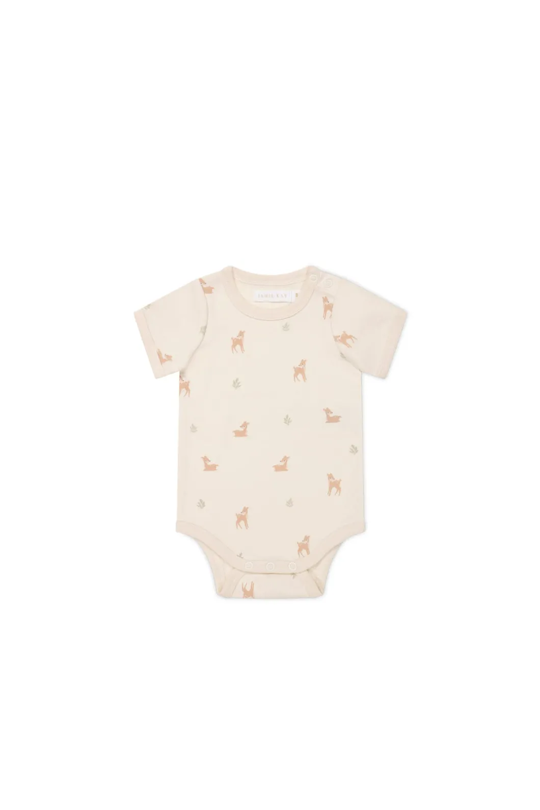 Organic Cotton Hudson Short Sleeve Bodysuit - Fable Deer Cloud