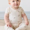 Organic Cotton Hudson Short Sleeve Bodysuit - Sasha Puppy Tofu