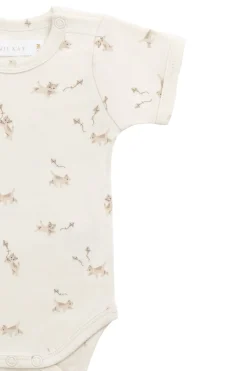 Organic Cotton Hudson Short Sleeve Bodysuit - Kitten and His Kites