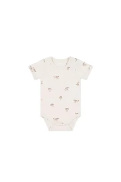 Organic Cotton Hudson Short Sleeve Bodysuit - Sasha Puppy Tofu