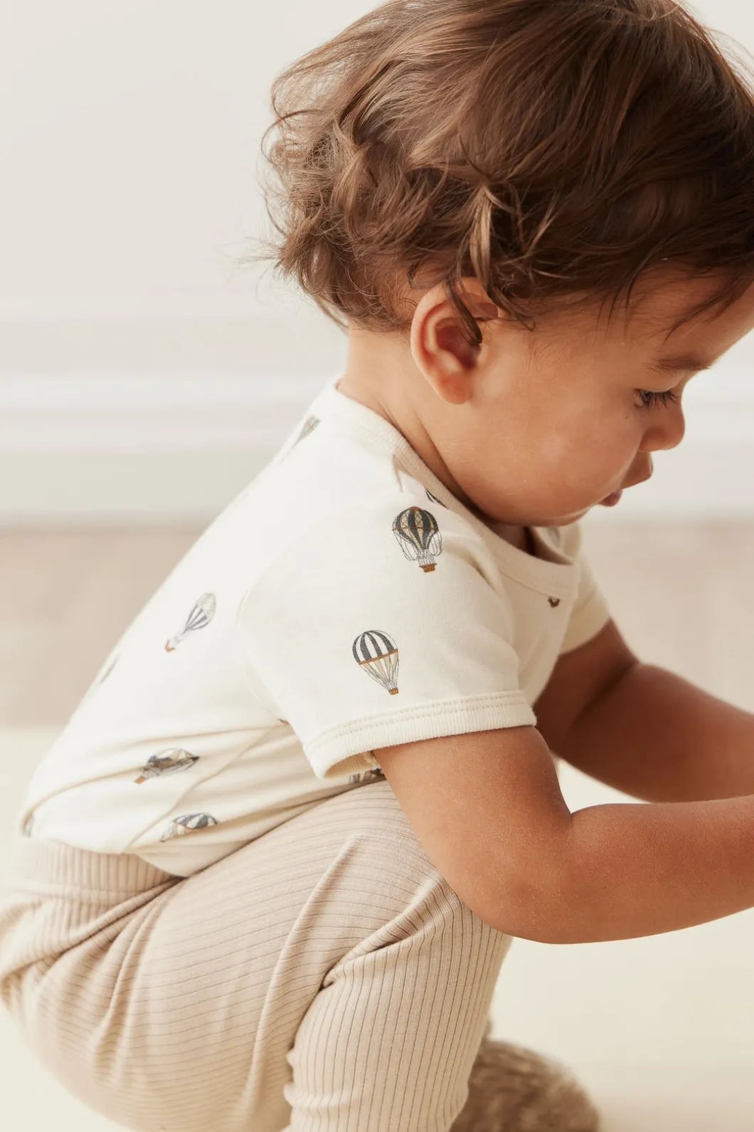 Organic Cotton Hudson Short Sleeve Bodysuit - Montgolfiere Cloud