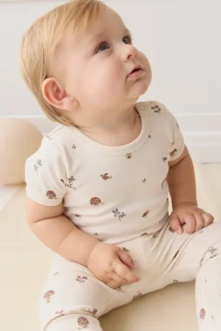 Organic Cotton Hudson Short Sleeve Bodysuit - Le Champignon
