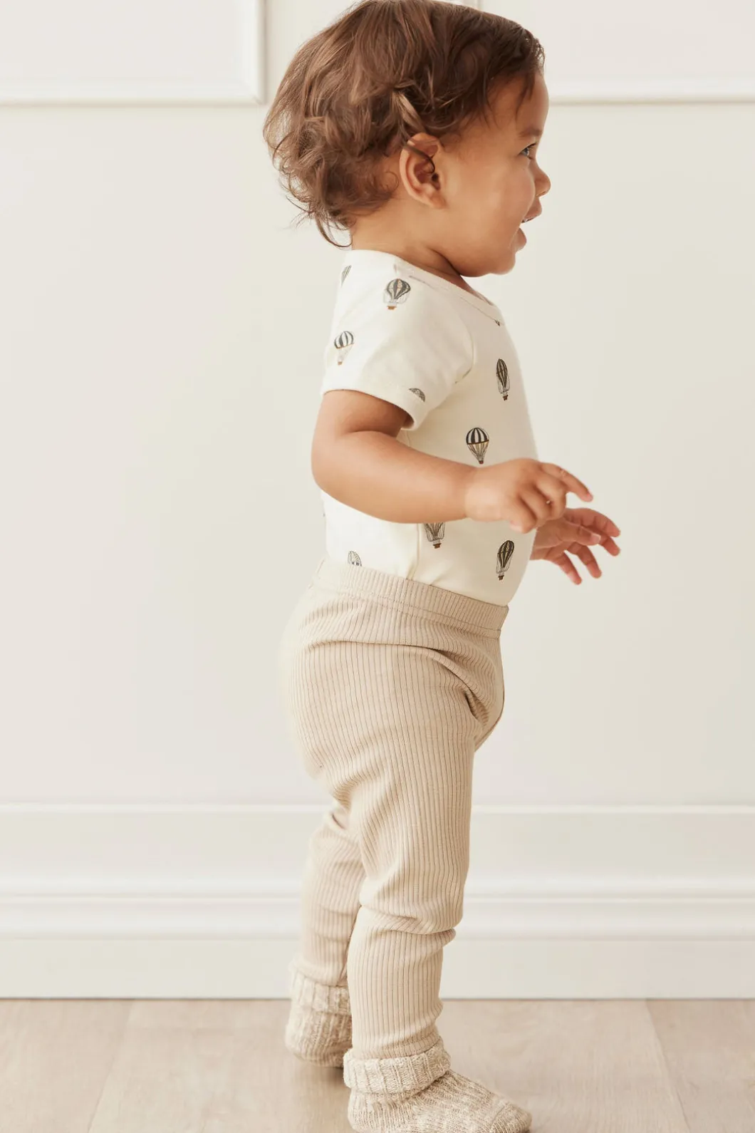 Organic Cotton Hudson Short Sleeve Bodysuit - Montgolfiere Cloud