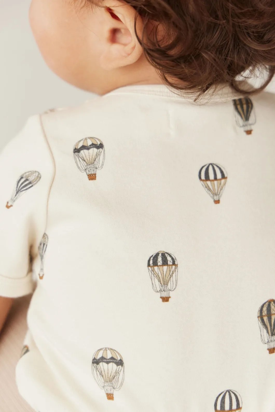 Organic Cotton Hudson Short Sleeve Bodysuit - Montgolfiere Cloud