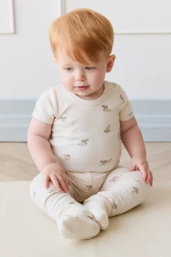 Organic Cotton Hudson Short Sleeve Bodysuit - Sasha Puppy Tofu