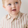 Organic Cotton Isaiah Shirt - Vertical Stripe Tiger/Cloud