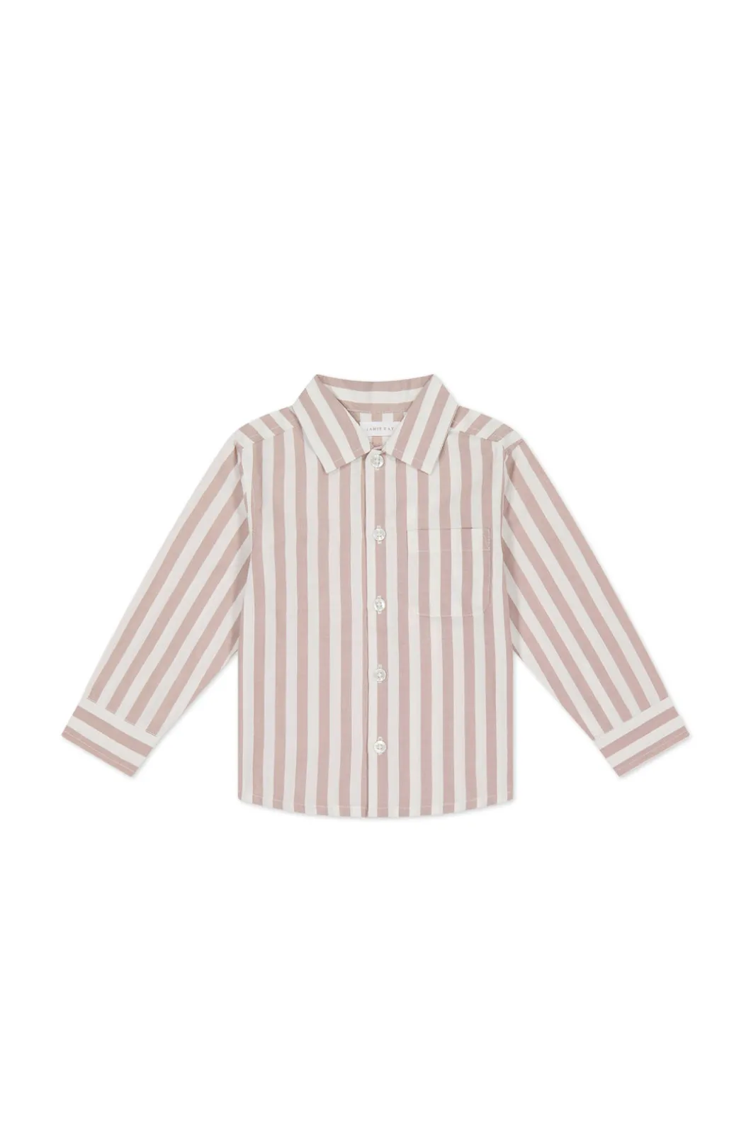 Organic Cotton Isaiah Shirt - Vertical Stripe Tiger/Cloud