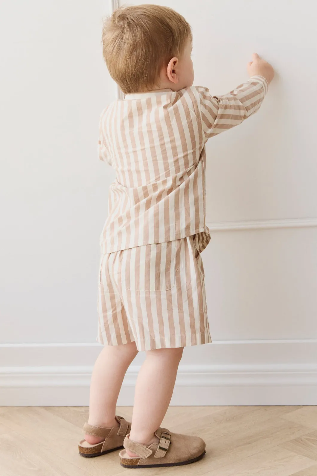 Organic Cotton Isaiah Shirt - Vertical Stripe Tiger/Cloud