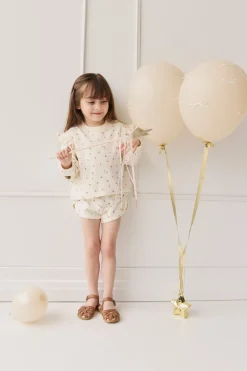 Organic Cotton Ivy Shortie - Simple Flowers Egret