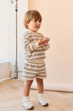 Organic Cotton Jalen Oversized Jumper - Raynor Stripe North Sea